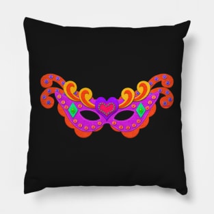 Masquerade Mask | Pink Mardi Gras Mask | Felt Look | Cherie's Art(c)2020 Pillow