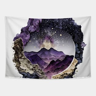 Purple Geode Druzy Midnight Tapestry