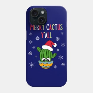 Merry Cactus Y'all - Cactus With A Santa Hat In A Bowl Phone Case