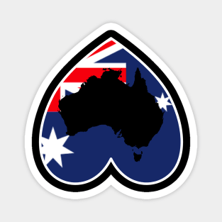 Love Australia Down Under Heart Magnet