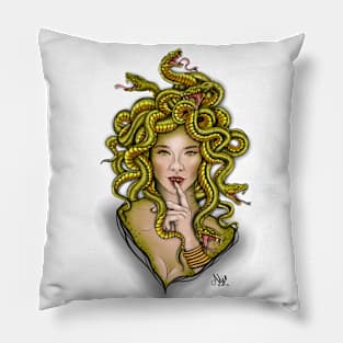 Medusa's Enigmatic Stare Apparel Pillow