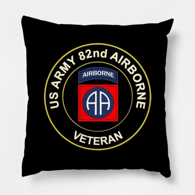 Proud U.S Army 82nd Airborne Division Veteran Parachutist Wings Circle Pillow by floridadori