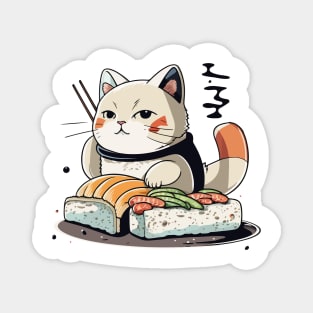 Sly Sushi Cat Magnet