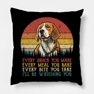 Retro Beagles Every Snack You Make Every Meal You Bake Pillow