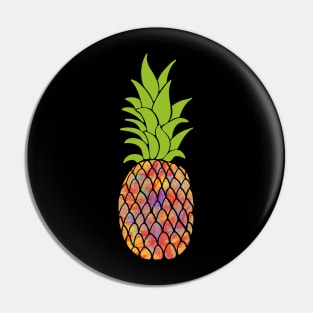 Pineapple Art In Colorful Rainbow Colors - A Beach Fruit Pin