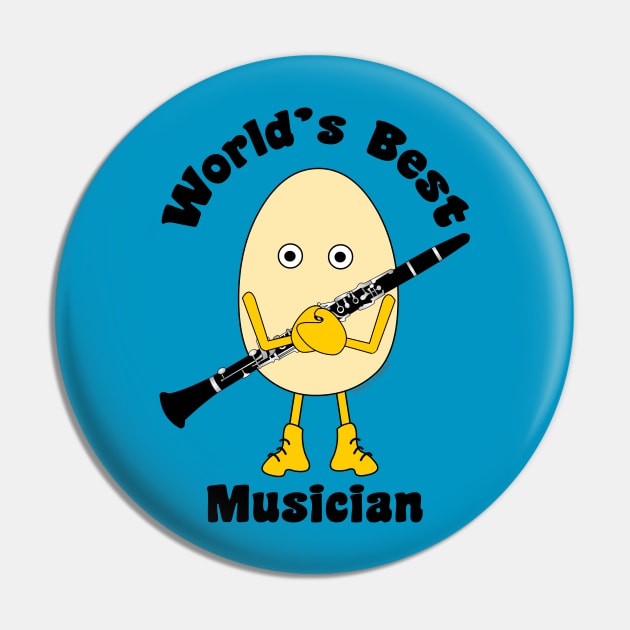 World's Best Clarinet Musician Pin by Barthol Graphics