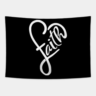 Faith Heart Christian Design Tapestry