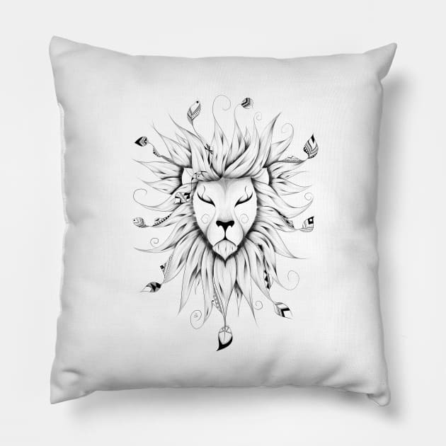 Poetic King B&W Pillow by LouJah69