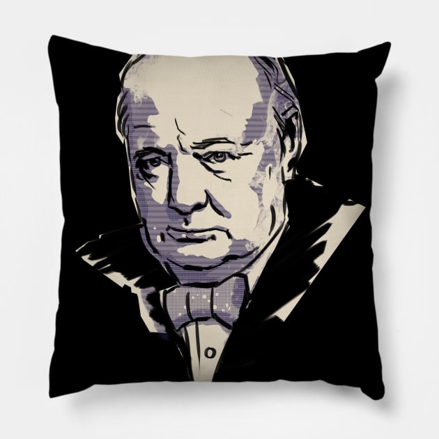 Sir Winston Churchill Pillow by Ed Labetski Art