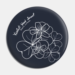 Violet Wood Sorrel flower line art Pin