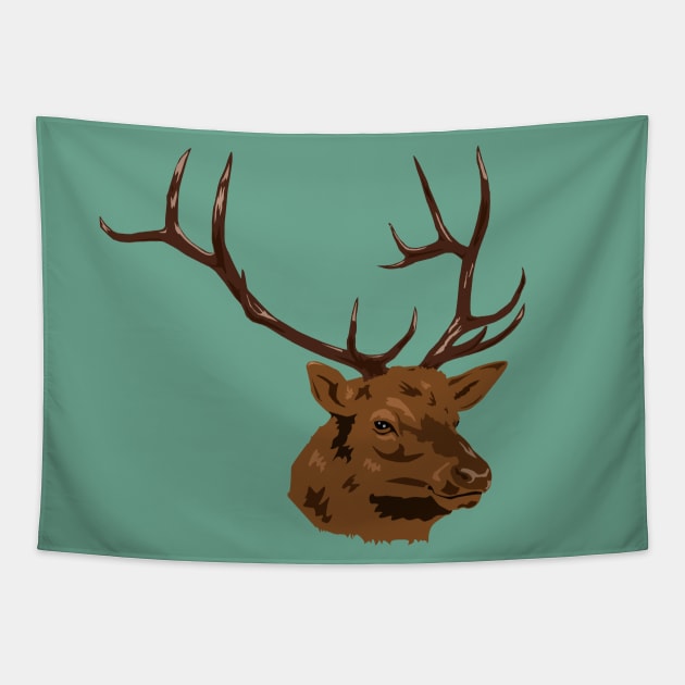 Stag Vector Portrait Tapestry by TaliDe