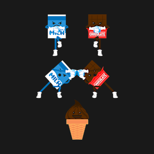 Chocolate, Milk, Ice-cream, Fun, Ice-cubes, Fusion T-Shirt