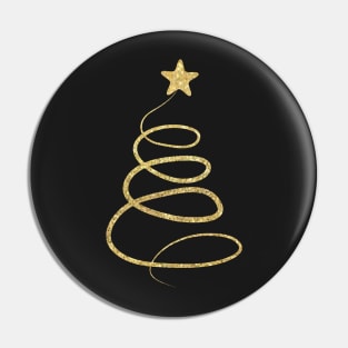Minimalistic Gold Faux Glitter Star Christmas Tree Pin