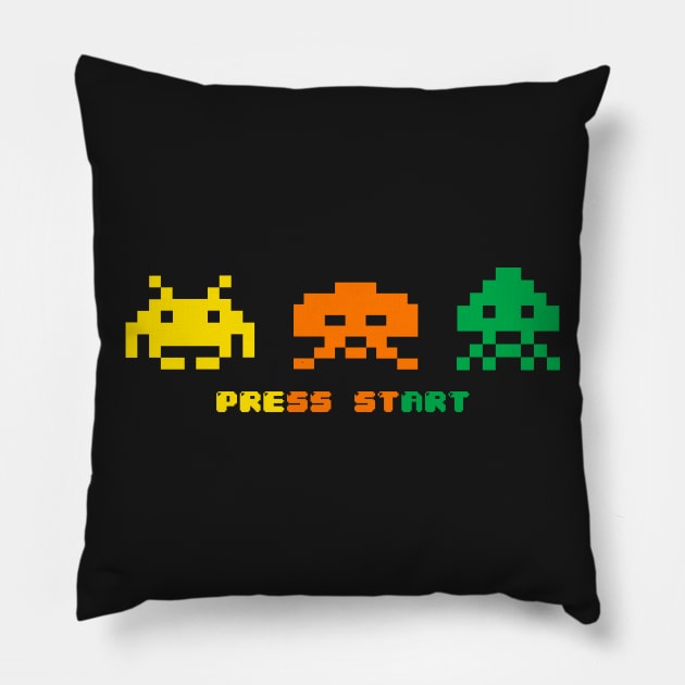 SPACE INVADERS Pillow by Soulcatcher