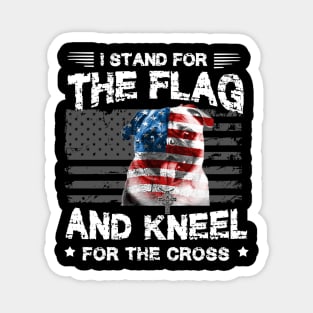 Pugs Dog Stand For The Flag Kneel For Fallen Magnet