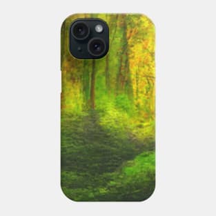 Artificial Intelligence  Green Nature Art- Nature Colored Art - AI Watercolor Phone Case