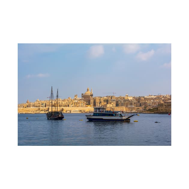 Coastal landscape of Valletta with ships by lena-maximova