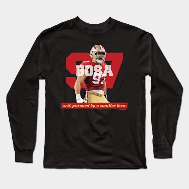 Thunderborne Nick Bosa 97 - SF Niners - Smaller Bear (Single Sided Design) Long Sleeve T-Shirt