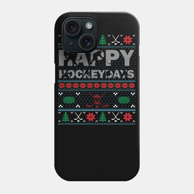 Christmas Hockey Ugly Christmas Xmas Phone Case by mrsmitful01