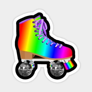 Retro Rainbow 70s Disco Roller Skates Magnet