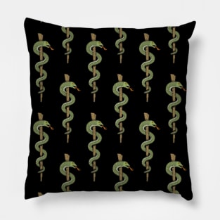 One Snake Caduceus Pattern Pillow