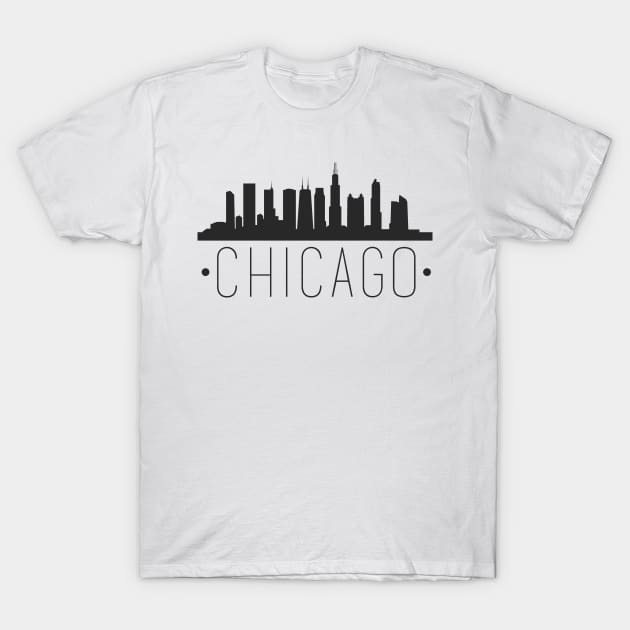 Chicago Skyline Silhouette Design - Chicago - T-Shirt