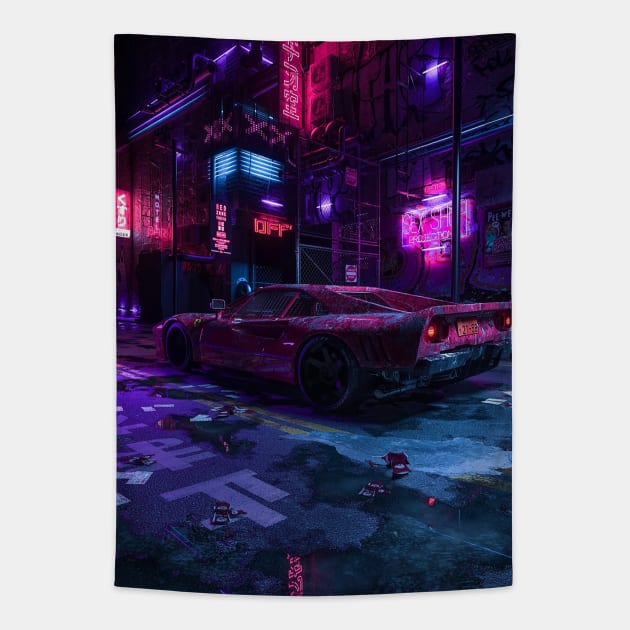 Ferrari cyber Tapestry by skiegraphicstudio