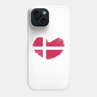 Denmark Heart Flag Design Phone Case