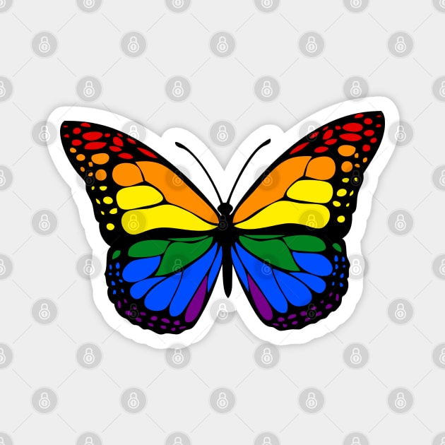 Rainbow Butterfly Magnet by TheQueerPotato