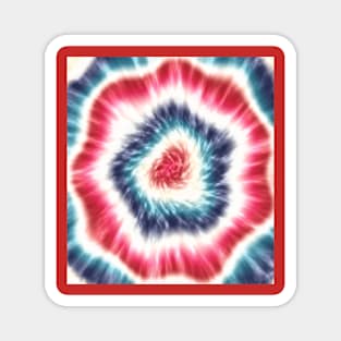 Abstract Patriotic Red White and Blue Blur Tie Dye Magnet