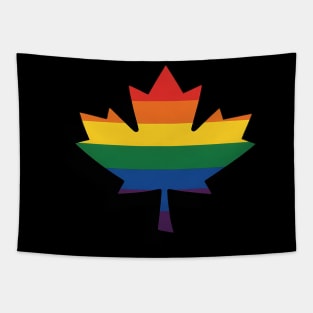 Canadian Pride Rainbow Flag Maple Leaf LGBT Pride Month Tapestry