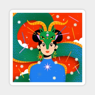 2024 Year of the Dragon illustration Magnet