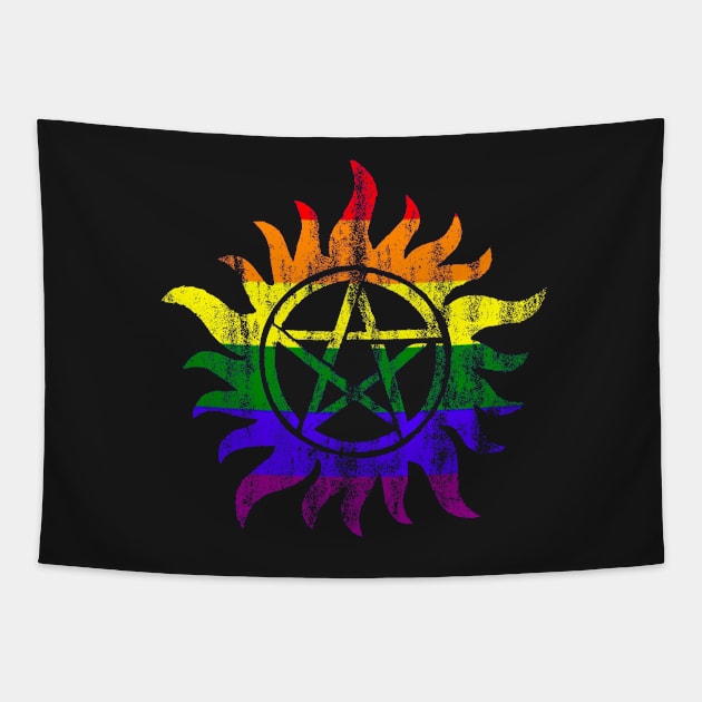 Anti Possession Pride Tapestry by HappyLlama