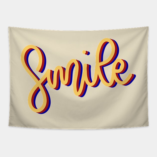 Smile Colorful Design Tapestry by Slletterings