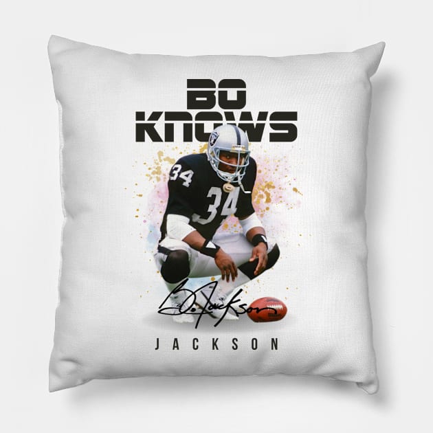 Bo Jackson Aesthetic Tribute 〶 Pillow by Terahertz'Cloth