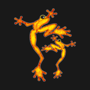 Orange Festive Dancing Tree Frogs T-Shirt