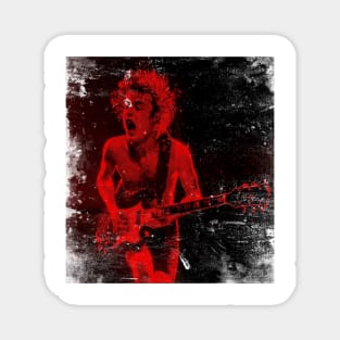 red vintage Angus Young Magnet