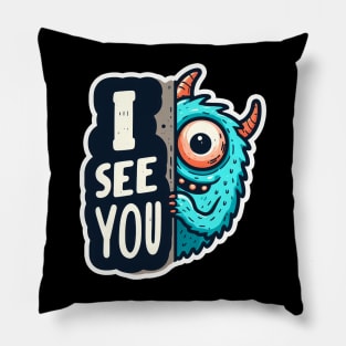 Peekaboo I SEE YOU Monster Pillow