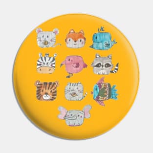 Cute Pack of Funny Animals Pin