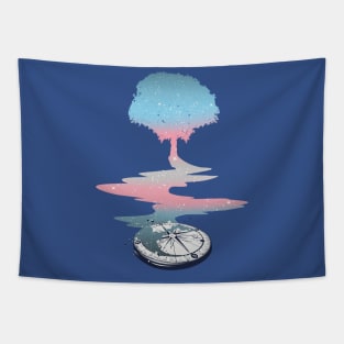 Transgender Tree LGBT Pride Flag Tapestry