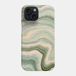 Geode green marbled pattern tote Phone Case