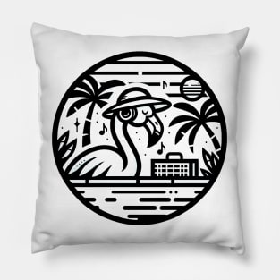 Flamingo Tropical Rhythm - Vibrant Nature Art Pillow