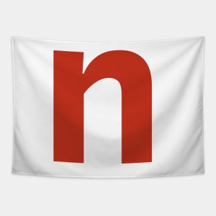 Letter n in Red Text Minimal Typography Tapestry