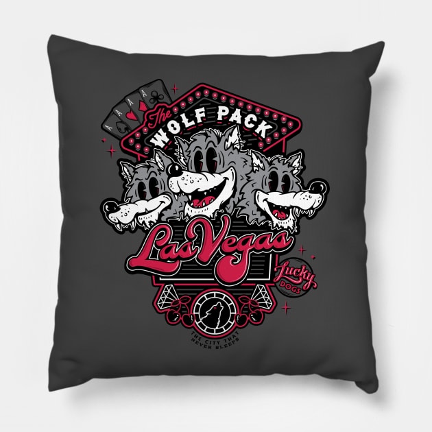 Wolf Pack Las Vegas Pillow by jaycronindesigns