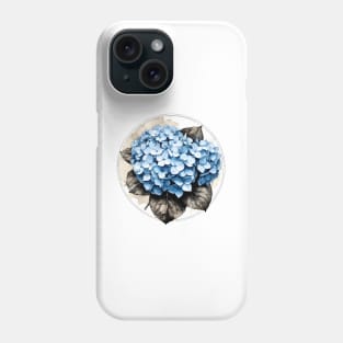 Hydrangea Flowers Circle Design Phone Case