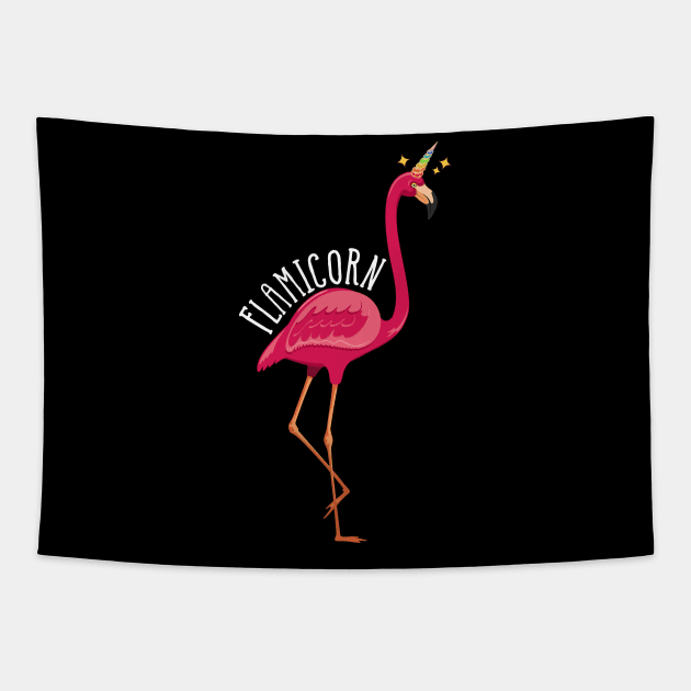 Flamicorn Flamingo And Unicorn Tapestry by LotusTee