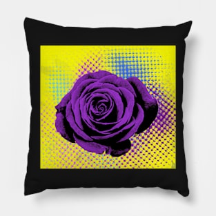 Pop art, rose violet, yellow Pillow