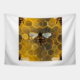 Honeycomb and Bee Pattern 10 Tapestry