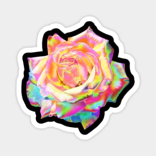 Iridescent Holographic Rainbow Pastel Rose Flower Magnet