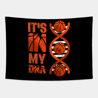 Basketball It's In My DNA Bball Basketball Player Sports Tapestry